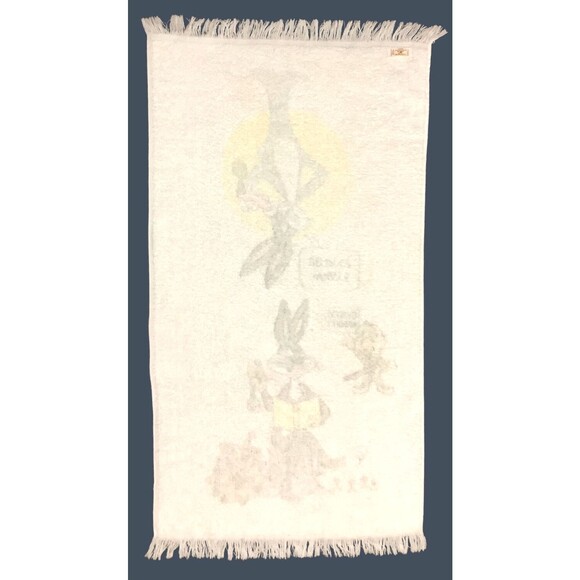 VTG Bugs Bunny Elmer Fudd Looney Toons Terry Cloth Bath / Kitchen Towel Cannon - Picture 5 of 6